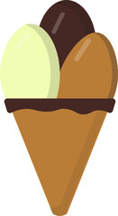 Triple scoop ice cream cone