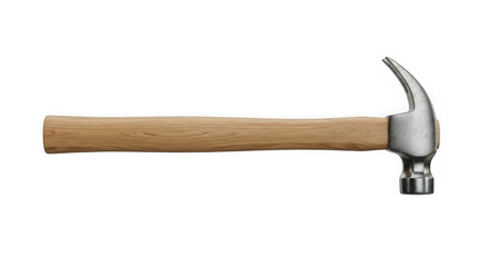 Classic claw hammer with wooden handle on black background