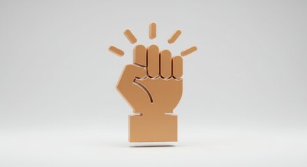 Obraz premium Emblematic rendering of a determined fist raised in solidarity and unity of purpose