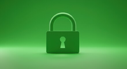 Emerald padlock a vibrant symbol of security and digital data protection rendered