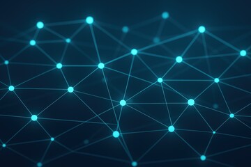 Abstract Network Connection Background with Glowing Dots and Lines Representing Data Flow and Connectivity