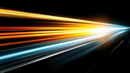Abstract Light Trails on Dark Background: Motion Graphics, Speed Concept, Energy Flow