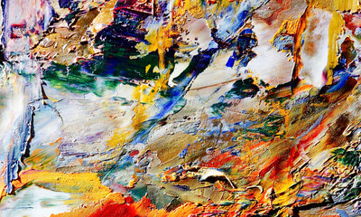 Abstract art background . Hand painting artwork on canvas .