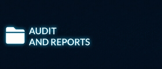 Naklejka premium Illuminated Oversight Navigating Digital Audits and Reports