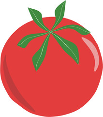 red tomato isolated on white background