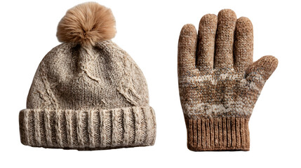 Winter Knit Hat and Glove Set