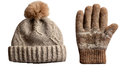 Winter Knit Hat and Glove Set