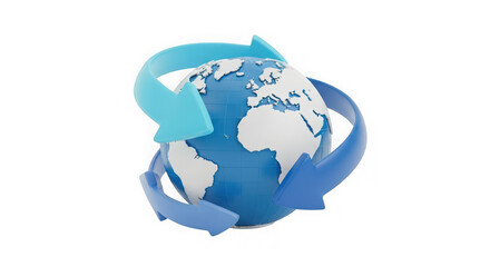 Naklejka premium Earth with recycling arrows symbolizing global sustainability
