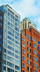 Fototapeta premium Urban cityscape with modern and historic buildings