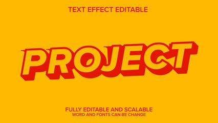 project retro text effect vector editable