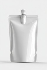 White Spout Pouch Packaging Mockup: Blank Flexible Packaging Design