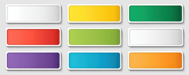 Colorful arrows on white labels arranged on a light background