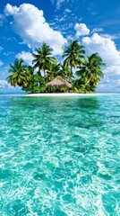 Idyllic Tropical Island Paradise with Crystal Clear Water