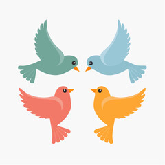 Obraz premium Minimal dove faces in flat style