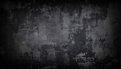 Obraz premium Dark Grunge Concrete Wall with Weathered Texture and Dramatic Vignette.