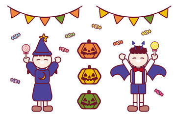 ハロウィンの仮装をした子供