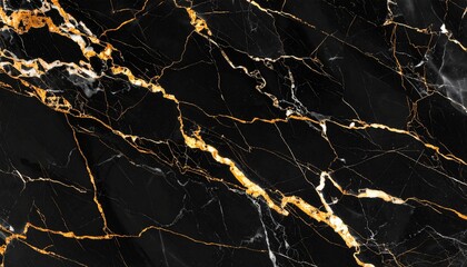 Black Marble Texture with Vibrant Orange-Gold Veins 鮮やかなオレンジゴールドヴェイン入りブラックマーブルテクスチャ	