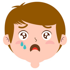boy scared face cartoon cute