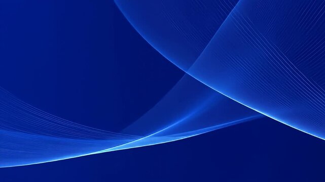 Abstract blue waves with transparent, flowing lines creating a dynamic composition