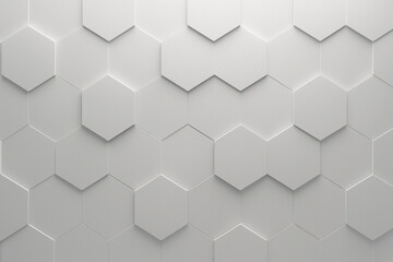Fototapeta premium Modern white geometric hexagon pattern background for abstract design projects and presentations