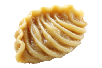 Steamed Banana dumplings with intricate twisted edges, isolated on white transparent background. Concept of Asian cuisine and food art. Micronesia grab-and-go meals