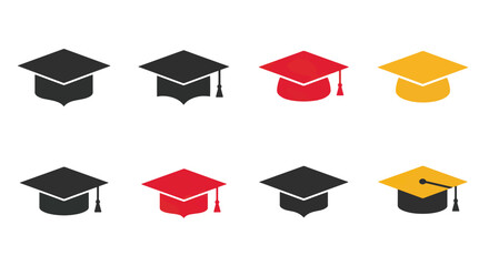 Graduation cap icons set
