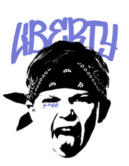 A portrait of a kid screaming with their tongue sticking out