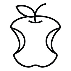 Fresh Apple Outline Icon - Organic Fruit and Healthy Lifestyle