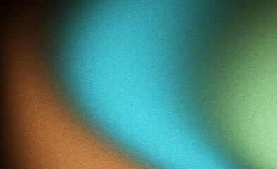 Black dark backdrop, glowing color wave, blue green orange abstract grainy gradient background noise texture banner poster header design.
