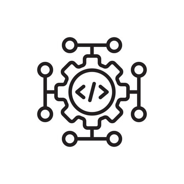 Debugging outline icons, minimalist vector illustration ,simple transparent graphic element .Isolated on white background