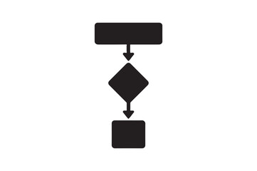 Workflow process flowchart silhouette vector art illustration on white background