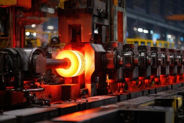 High tech factory conducting annealing process for metal components in a controlled environment with advanced machinery and equipment