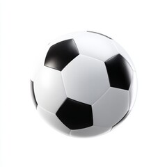Fototapeta premium This image depicts a classic black and white soccer ball. It features a traditional design, showcasing its hexagonal panels. Ideal for sports themes or soccer-related content. AI