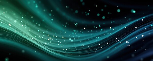 Obraz premium Abstract digital wave with sparkling particles in a dark background