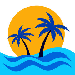 Obraz premium Tropical beach palm trees