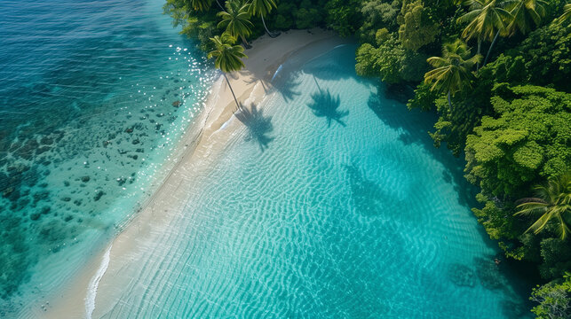 
"Tropical beach with turquoise water in 8K