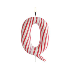Fototapeta premium alphabet red white letter Q candle birthday alphabet luxury texture on white background