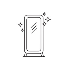 Elegant Full Length Mirror with Sparkles Minimalist Home Decor Design Clean and Modern Reflection Surface Furnishing Interior