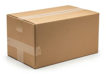 Brown cardboard shipping box sealed with tape
