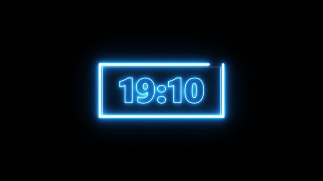 20 minute countdown animation from 1200 seconds to 0 seconds. on black background. 4k video