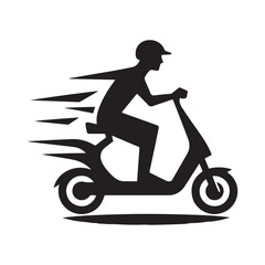 e scooter vector silhouette clip art logo design illustration. Transport icon set collections.