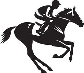 Horse Racing Jockey Vector Silhouette