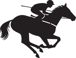 Horse Racing Jockey Vector Silhouette