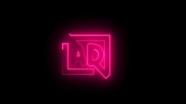 Glowing Neon Ad Forbidden Icon Animation .Neon Ad Blocked Icon Animation &ndash; Modern Glowing Sign for Advertising Restrictions, Content Filtering, and Digital Safety Campaigns