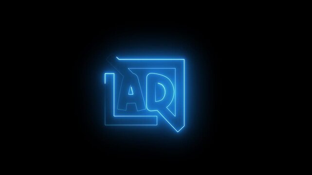 Glowing Neon Ad Forbidden Icon Animation .Neon Ad Blocked Icon Animation &ndash; Modern Glowing Sign for Advertising Restrictions, Content Filtering, and Digital Safety Campaigns