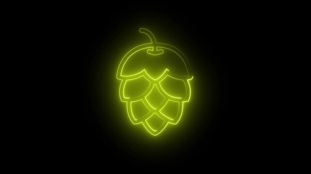 Glowing Neon Pine Cone Icon Animation.Futuristic Neon Pine Cone Animation.Bright and Vibrant Pine Cone Symbol with Futuristic Neon Light Effects for Nature-Themed Designs, Holiday Graphics, Seasonal 
