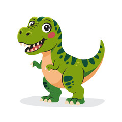 Cute hand-drawn tyrannosaurus dinosaur.  Vector illustration.