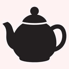 Teapot Icon – Black Silhouette of Classic Tea Kettle