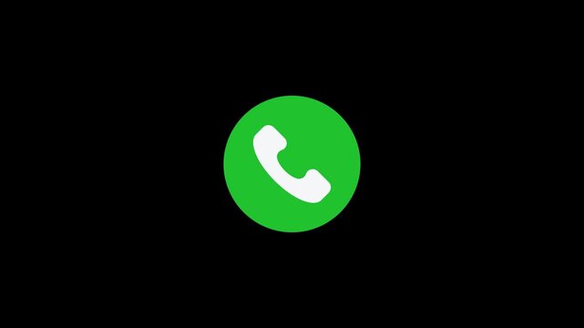 Dynamic incoming accept phone call icon motion graphic animation loop on transparent background 