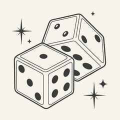 Double Six Dice Vector Logo
